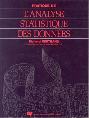 cover image of Pratique de l'analyse statistique des données